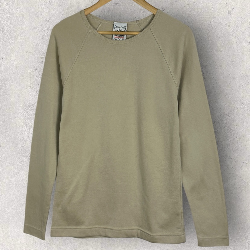 SNS Herning Long Sleeve T-Shirt Tan Beige Sand Mens Size Small Crew Tee‎ NEW NWT